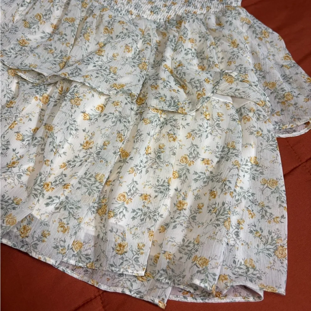 NWT Windsor Floral Smocked Mini Dress - Cream and Yellow - Picture 8 of 12